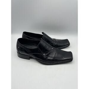 Giorgio Brutini Men's Sz 11M Shoes Black Slip On Silver Studs Leather Square Toe